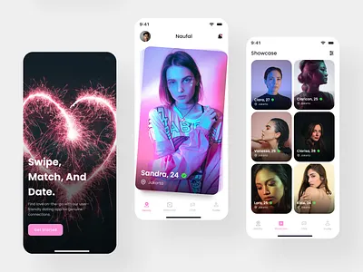 Mobile Dating App chat clean dating dating app datingapp design finder love matching minimal minimalist mobile app mobile dating app mobile design online dating relationship social social app social media tinder