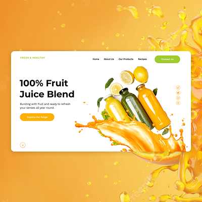 Fruit Juice site branding bright design fruit illustration juice logo orange ui ux web website