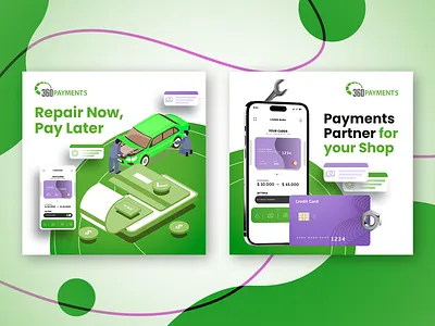 Paid social ads for 360 Payments, a payments solution software
