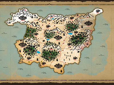 Fantasy Map Assets Pack Lite cartography dungeons dragons fantasy map game asset game design game ui map old map pirate map vintage map world map