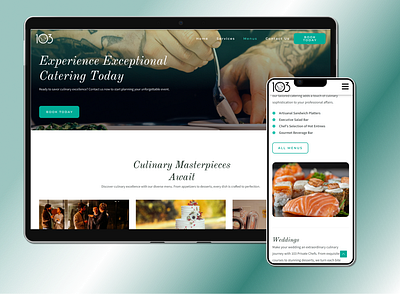 Responsive Website for Catering Service branding figma information architecture mobile design prototype ui ux website design