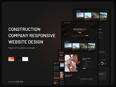InterDevelopment Construction Company Responsive Website construction landing responsive retial ui website design