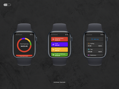 Expense Tracker : Smartwatch Version app design build build 2.0 design designdrug designinspiration expensetracker figma inspiration ui ux watchmegrow