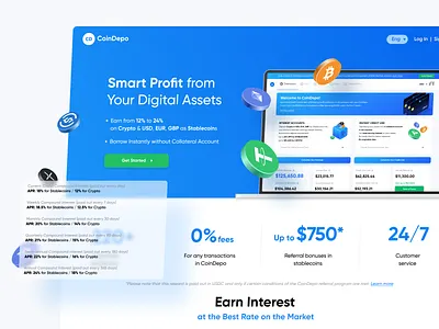 Coin Depo white landing binance crypto crypto app eth finance app graphic design investment trading ui user experience ux