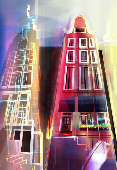 Amsterdam I amsterdam buildings illustration