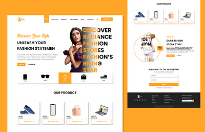 Fashion Landing Page Design banner design branding design graphic design illustration landingpage landingpagedesign landingpageui logo typography ui uidesign uiux ux vector webdesign