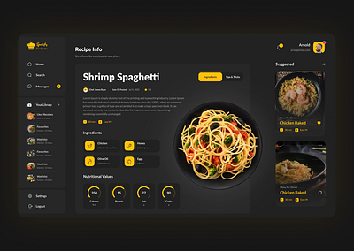 Spotify For Cooks chef commerce cook cooking cuisine design food illustration meal menu pasta speghetti spotify tutorial ui ux web