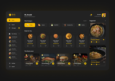 Spotify For Cooks chef commerce cook cooking cuisine design food food app illustration meal menu spotify tutorial ui ux web