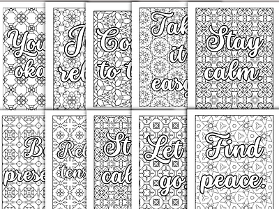 Relaxing Coloring Page coloring page design illustration mindfulness