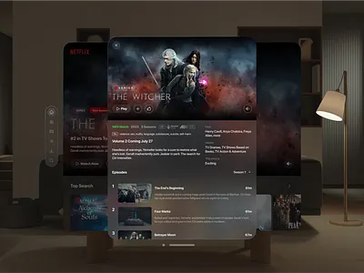 Apple Vision Pro Spatial Design Concept for Netflix spatial concept