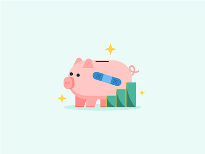 Savings Goal account bank character chart colorful cute design illustration pig piggy savings vector