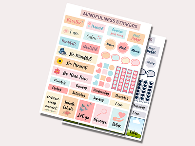 Mindfulness Sticker Sheet Template mindfulness stickers template