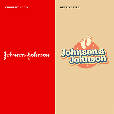 johnson and johnson logo retro style branding design graphic design illustration logo minimal shopping experience typography vector