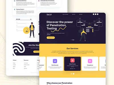 Zaviant(Penetration and Testing) landing page design branding clean homepage illustration landing page landing page design penetration services testing typography ui design uiux ux website