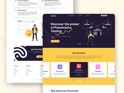 Zaviant(Penetration and Testing) landing page design branding clean homepage illustration landing page landing page design penetration services testing typography ui design uiux ux website