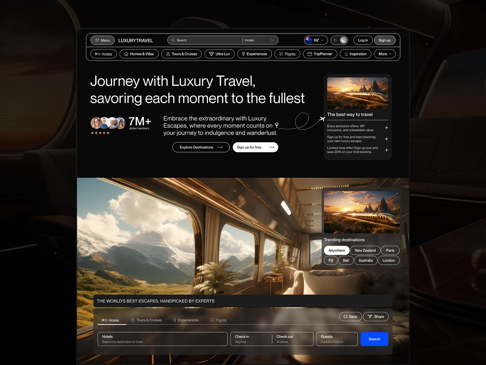 Luxury Travel Service Provider Website by Oxana Timofeeva on Dribbble