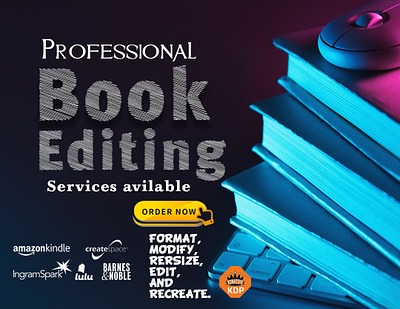 Book Editing Services amazon kdp book cover book cover design branding design fix error graphic design illustration