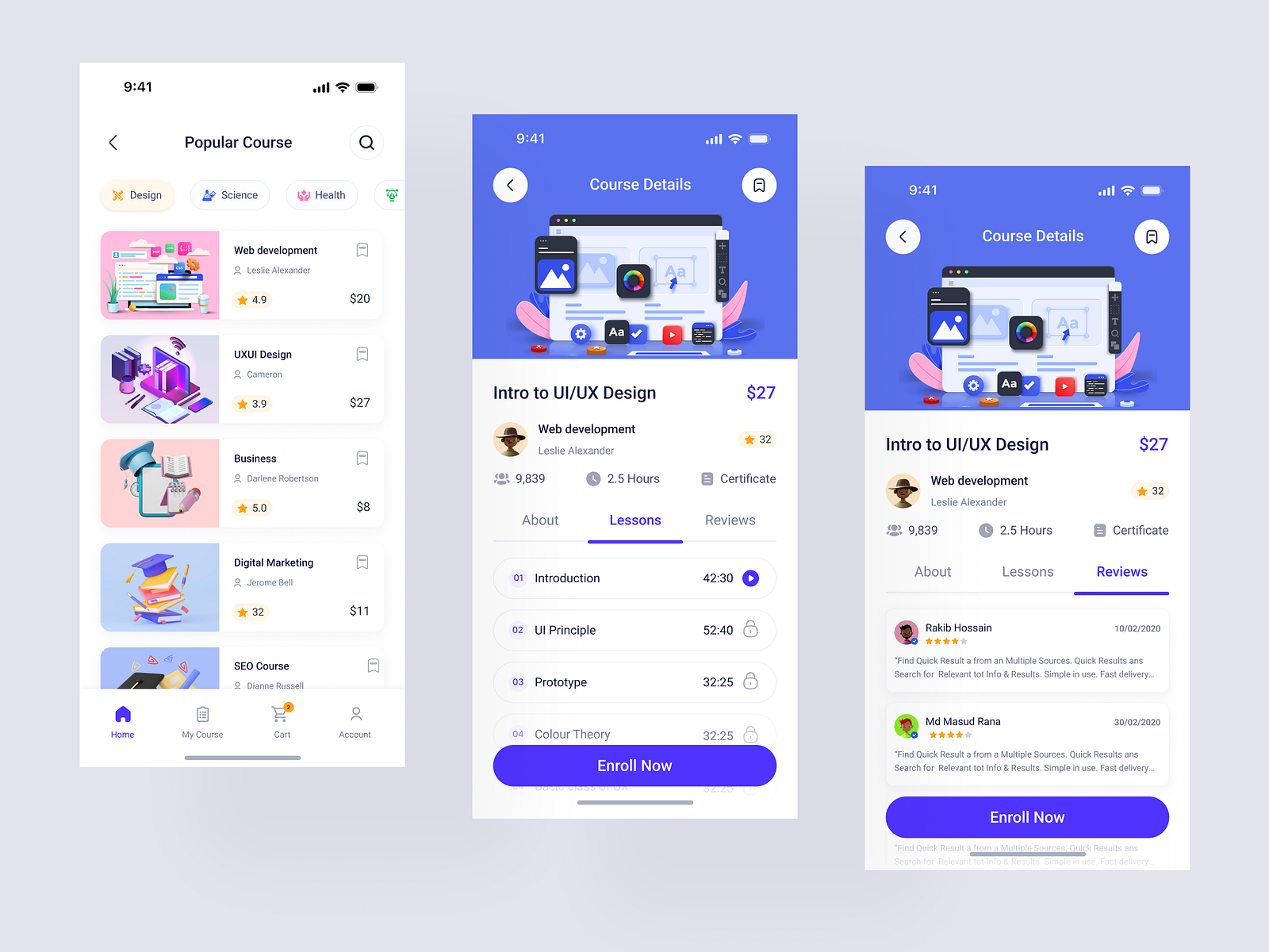 Go-learn: E-learning Mobile App by Md Sohag Hossain on Dribbble