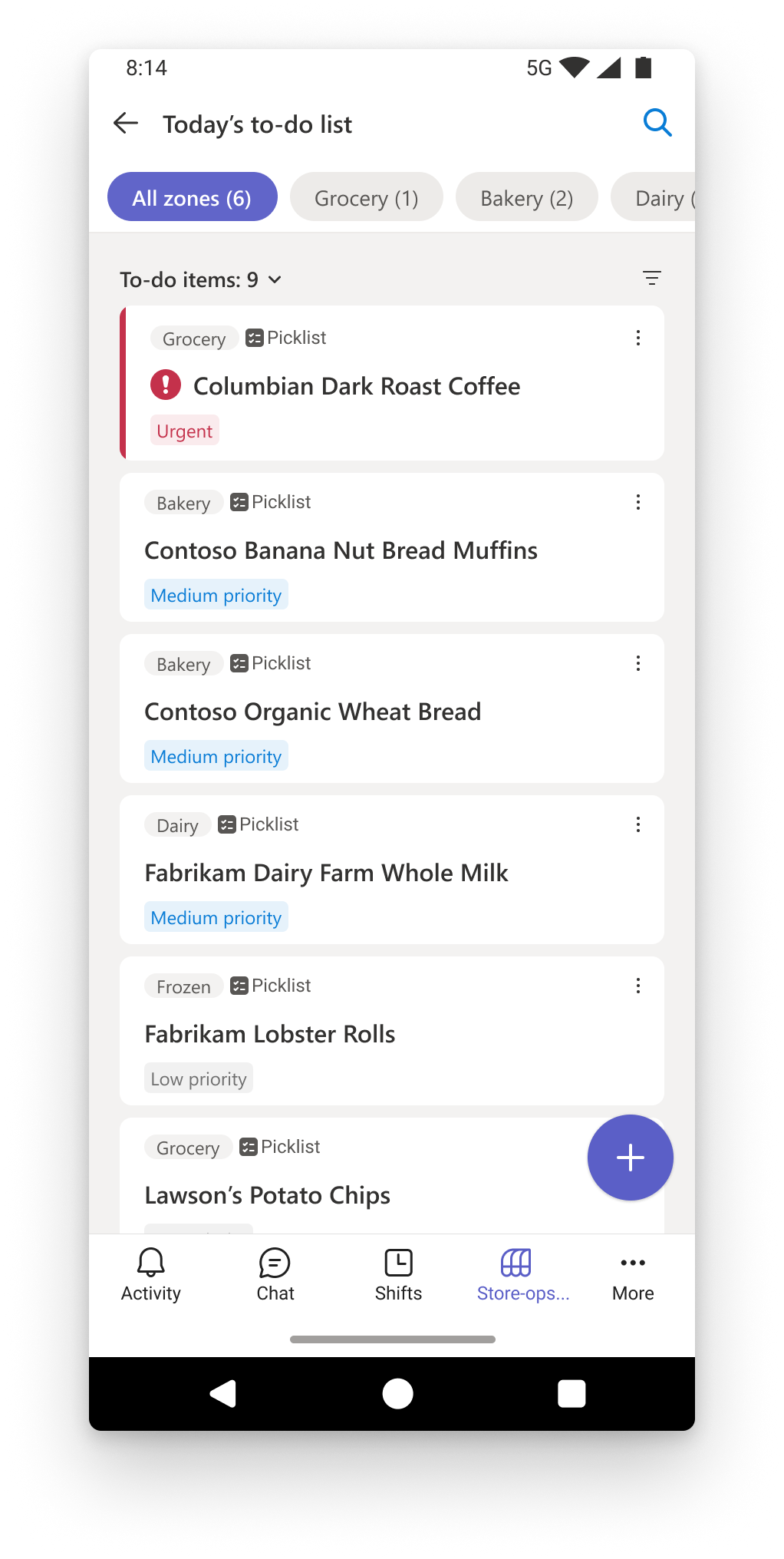 Store To-do List app checklist design employee grocery inventory list mobile operations power apps store to do ui ux