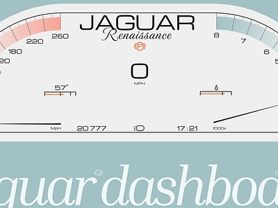 Jaguar Dashboard car classic dailyui dailyui034 dailyui34 dashboard jaguar oldschool retro retrowave sportcar typography vintage