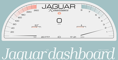 Jaguar Dashboard car classic dailyui dailyui034 dailyui34 dashboard jaguar oldschool retro retrowave sportcar typography vintage
