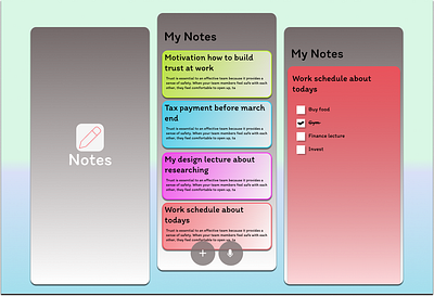 Notes Widget app branding design figma mobileui ui