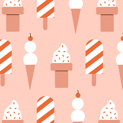 Ice Cream Pattern design graphic design illustration