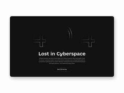 Animated 404 page in Figma (smart animate) 404 404 page black and white border animation button error page figma hover smart animate text ui design ux copy ux design web design