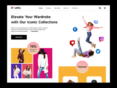 Clothing website Landing page design figma ui website