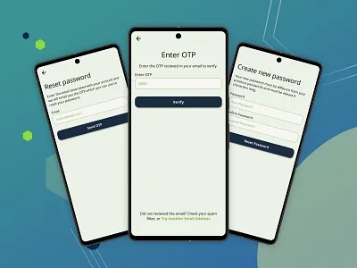 Delisa Café - Password Reset Flow 2d android app app design brand branding clean concept design figma flat flow green interface minimal mobile mobile app design password password reset ui