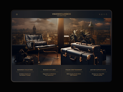 Luxury Travel Bag Website Concept classicaldesign classicalelegance darkandgold ecommerce lux luxury luxurygoods luxuryproducts luxurytravel luxurytravelbags luxuryweb mansstore moodydesign onlineshop onlineshopwebsite onlinestore onlinestorewebsite premiumgoods sophisticatedtheme