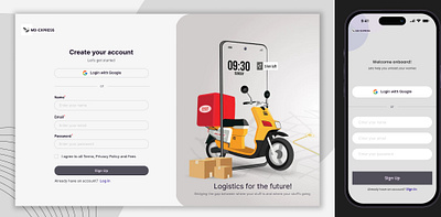 SIGN UP PAGE FOR MD-EXPRESS app branding design graphic design logo typography ui ux