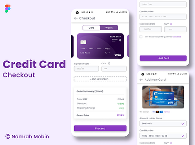 Credit Card Checkout | Daily UI 002 checkout credit card debit card figma graphic design illustration lavender purple ui ux
