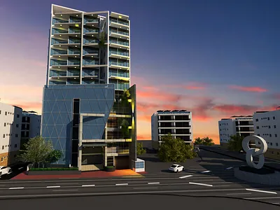 14 Storied Building Design at Rajshahi 3d design design