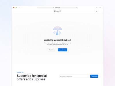 🪄 Magia UI - Error 404 Page 2d branding design empty state error error 404 flat graphic design illustration landing page logo page ui ux web