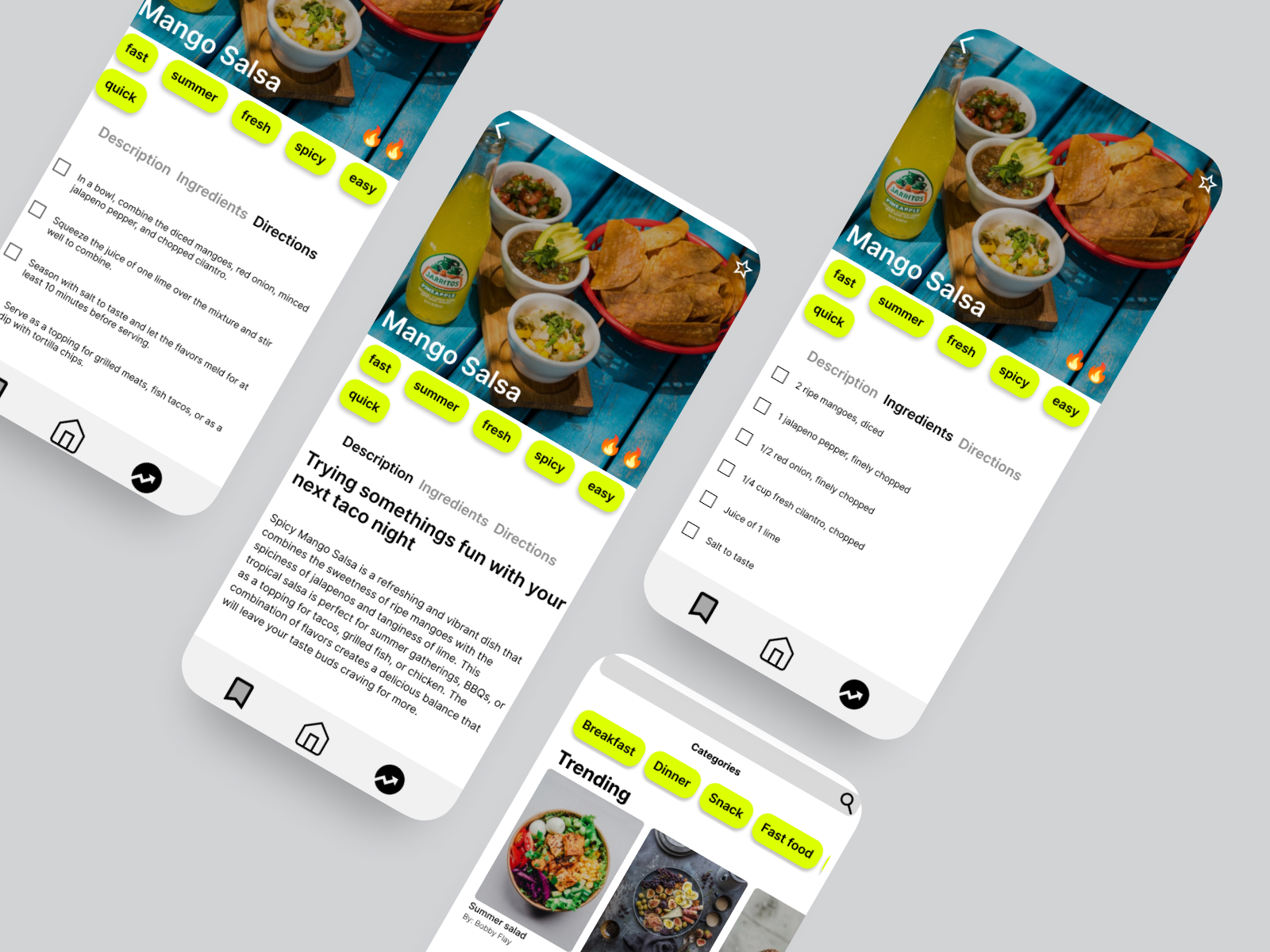 Mobile Recipe app by Joe Humer on Dribbble