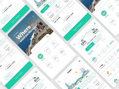 Flight Booking: Travel App booking branding concept design designer dribbble identity illustration logo travel ui ux