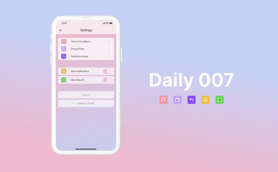 Daily UI Challenge 007: Settings app dailyui settings ui ux