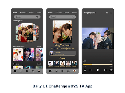 Daily UI TV App #025 dailyui design graphic design illustration kdrama tvapp ui ui uiux uidesign ux