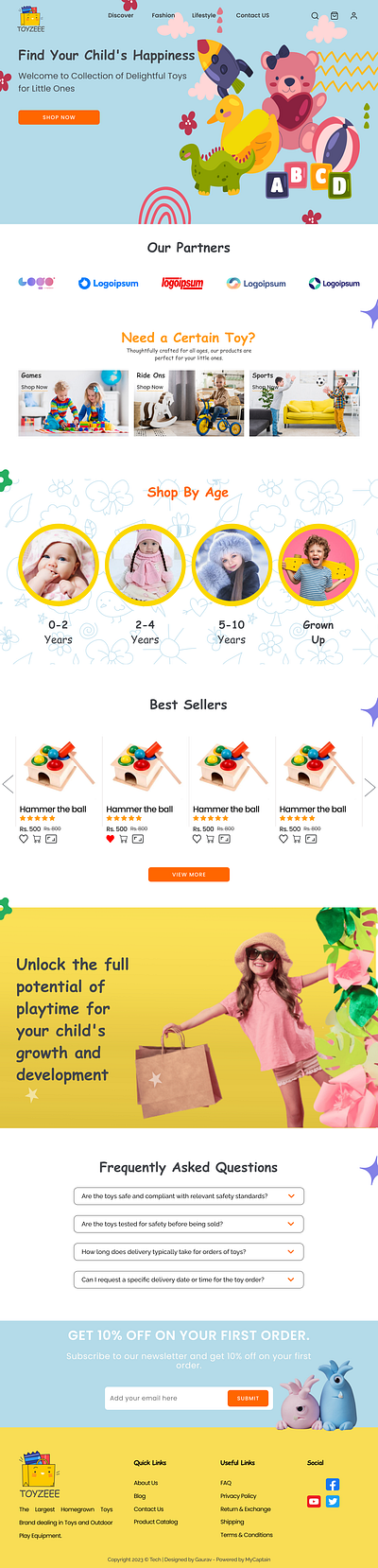 Kids Toy's Shopping Site - TOYZEEE kids shopping site website