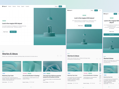 🪄 Magia UI - Error 404 Page 2d 3d 404 adobe illustrator branding design empty page error 404 error page figma flat graphic design green illustration logo navigaiton teal ui web web design