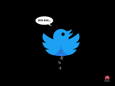 Bye Bye Twitter blue branding graphic design illustration logo logo design minimal simple twitter
