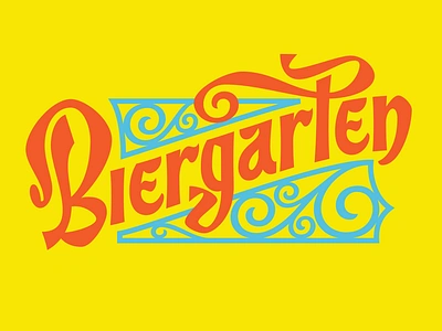 Biergarten - Custom Lettering adobe beer bespoke branding customlettering design graphic design illustration illustrator lettering logo packaging typography wine