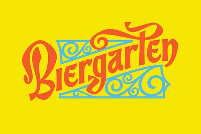 Biergarten - Custom Lettering adobe beer bespoke branding customlettering design graphic design illustration illustrator lettering logo packaging typography wine