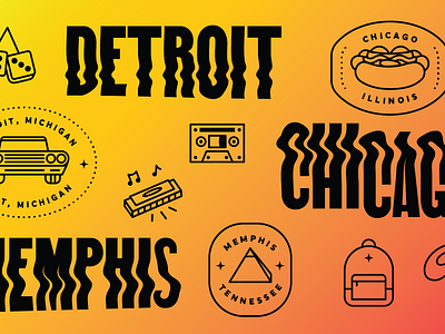 Hip-hop 50: Detroit, Chicago, Memphis backpack bean car chevy chicago detroit dice ford harmonica hip hop hiphop hot dog memphis npr pyramid rap