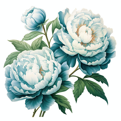 Teal Peony clip art illustration design flowers flowers illustration illustration teal peony ui watercolour flowers watercolour illustration wedding flowers wedding venue flowers