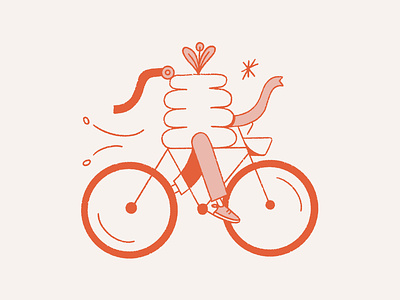 Coffee Riding Bicycle bicycle bike illustration bike shop brand identity branding coffee equipment coffee illustration coffee shop fun illustration graphic design illustration logo design playful illustration pouring kettle