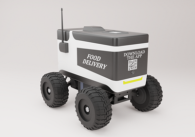 Food Delivery Robot 3d 3d design 3d model 3d product design 3d products animation blender branding car design food delivery robot graphic design modeling motion graphics product design render