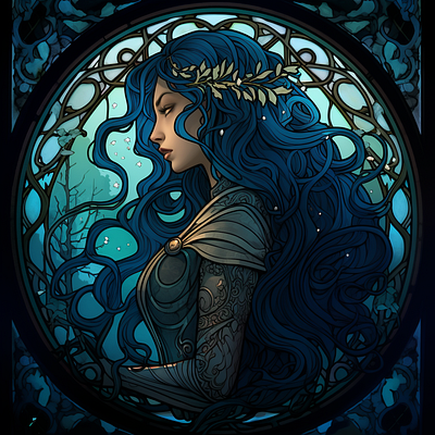 Art Nouveau Portrait of a Fantasy Queen I character dark fantasy graphic design illustration