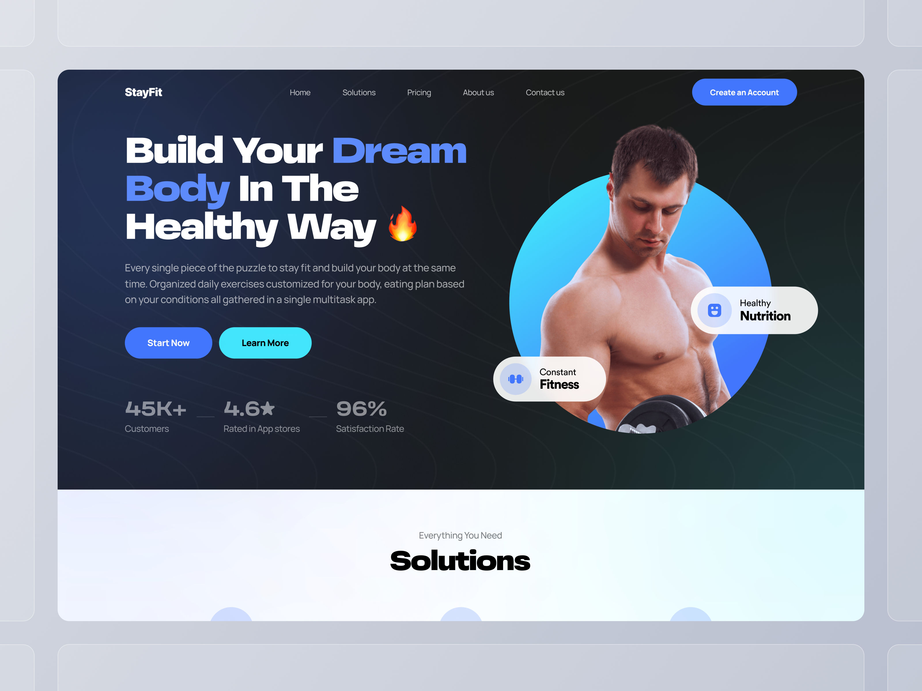 Fitness App Website body building fitness health landing page sport sports ui uidesign web design webdesign workout